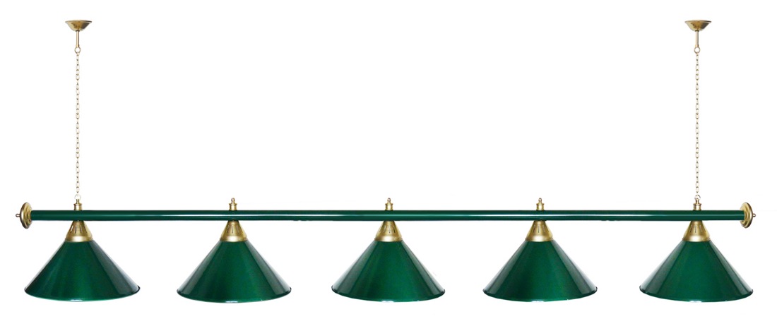 Светильник Startbilliards (5 плафонов) зеленый - фото