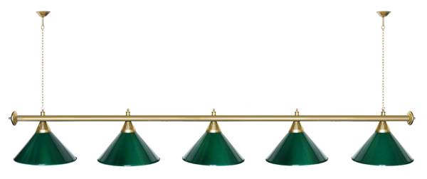 Светильник Startbilliards (5 плафонов) зеленый / золото- фото