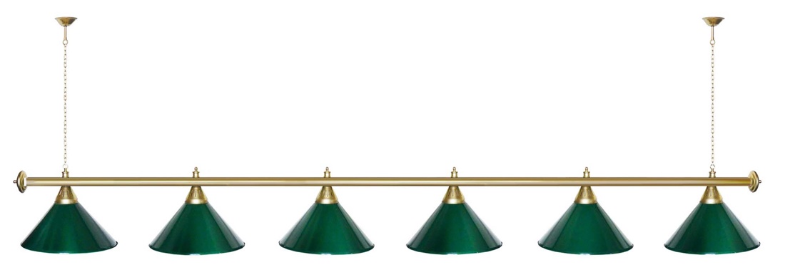 Светильник Startbilliards (6 плафонов) зеленый / золото - фото