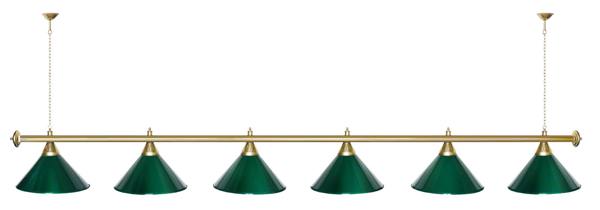 Светильник Startbilliards (6 плафонов) зеленый / золото- фото