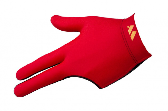 Перчатка бильярдная «WB» (черно-красная), защита от скольжения - фото