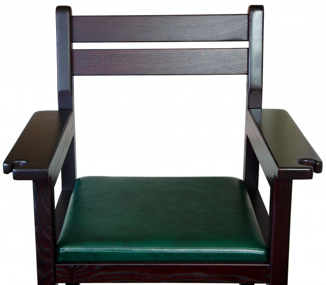 Кресло бильярдное из ясеня (мягкое сиденье, цвет махагон) - фото5