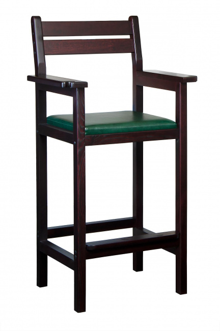 Кресло бильярдное из ясеня (мягкое сиденье, цвет махагон) - фото