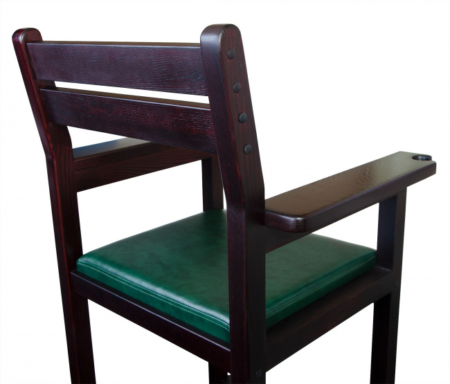 Кресло бильярдное из ясеня (мягкое сиденье, цвет махагон) - фото4