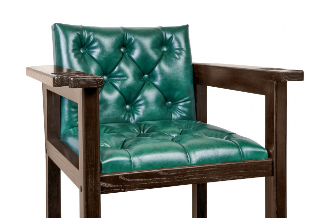 Кресло бильярдное из ясеня (мягкое сиденье + мягкая спинка, цвет черный орех) - фото3