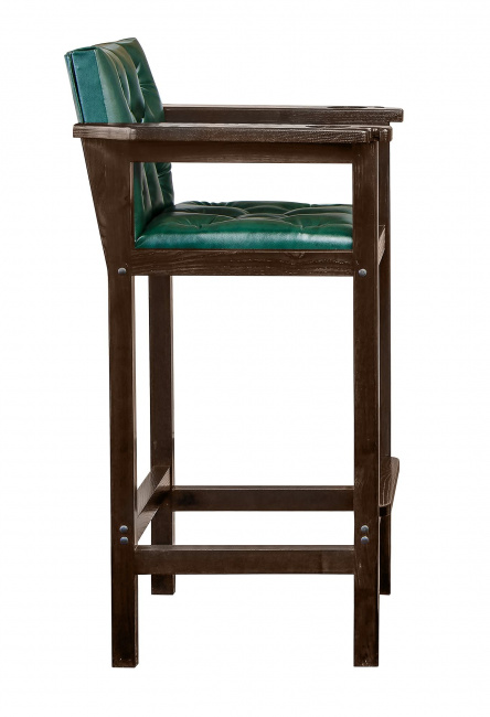 Кресло бильярдное из ясеня (мягкое сиденье + мягкая спинка, цвет черный орех) - фото2