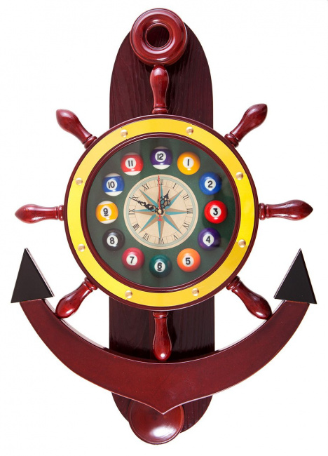 Часы настенные «Якорь» 40 см х 61 см, деревянные - фото