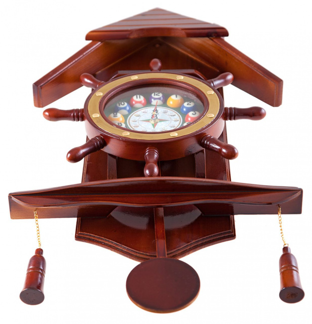Часы настенные «Избушка» 33 см х 66 см, деревянные - фото