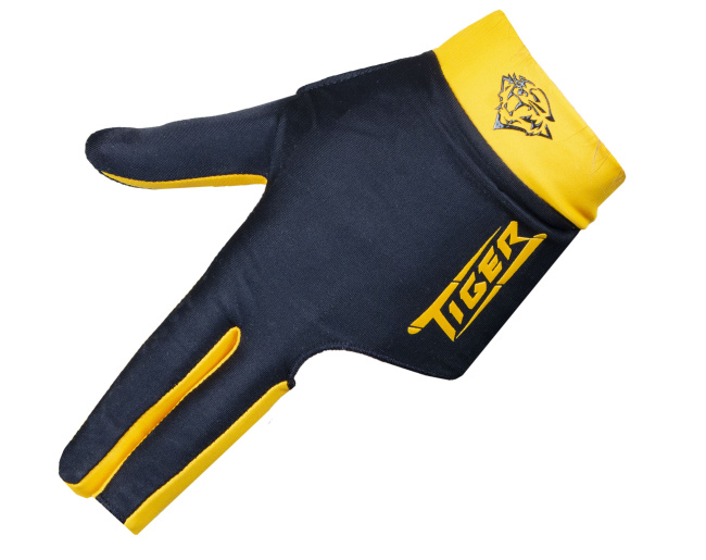 Перчатка бильярдная «Tiger» (черно-желтая) L - фото