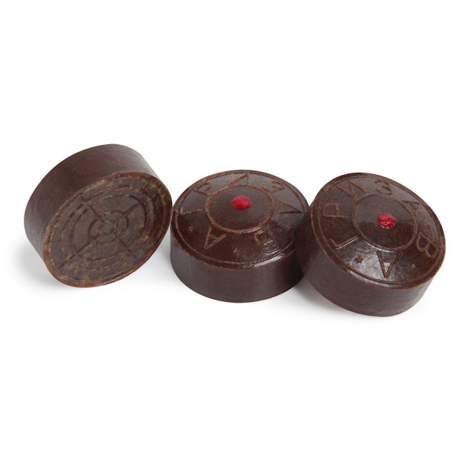 НАКЛЕЙКА ДЛЯ КИЯ ПРЕССОВАННАЯ В.ГРИЗА 1.0 КРАСНАЯ 13 ММ MEDIUM 1 ШТ. - фото