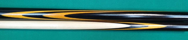 Кий «Каюков Мастер» Чёрный граб/ желтый граб, гравировка 