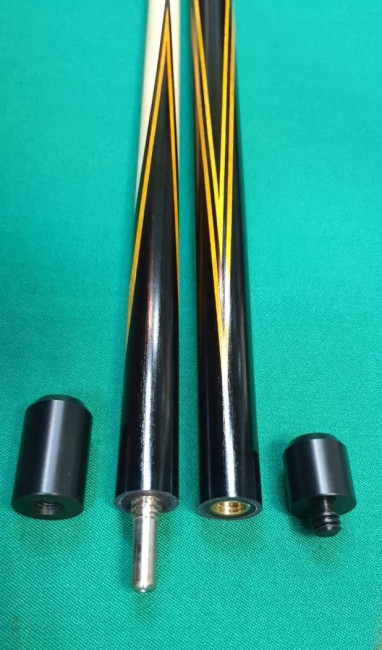 Кий «Каюков Мастер» Чёрный граб/ желтый граб, гравировка 