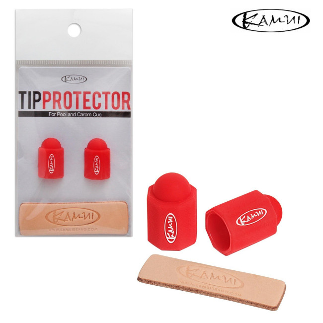 НАБОР ДЛЯ ЗАЩИТЫ БИЛЬЯРДНОЙ НАКЛЕЙКИ KAMUI TIP PROTECTOR +TIP BURNISHER 11.75-14 ММ красный - фото