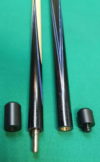 Кий «Каюков Мастер» Чёрный граб/ синий граб, гравировка 