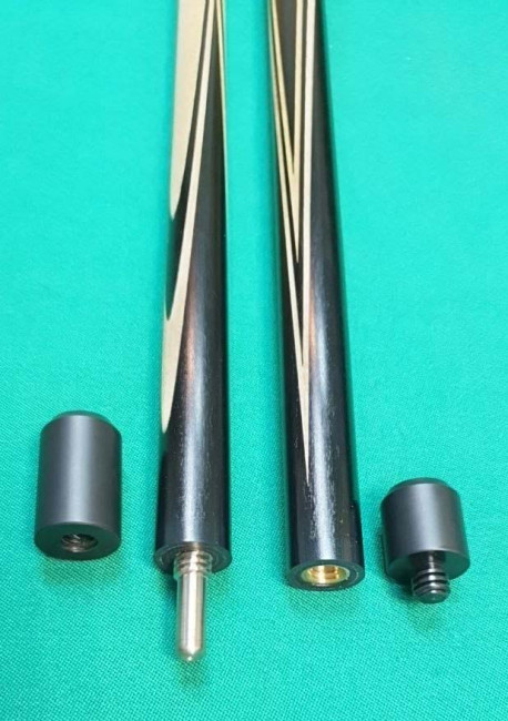 Кий «Каюков Мастер» Чёрный граб/ белый граб, 5 запилов, гравировка 