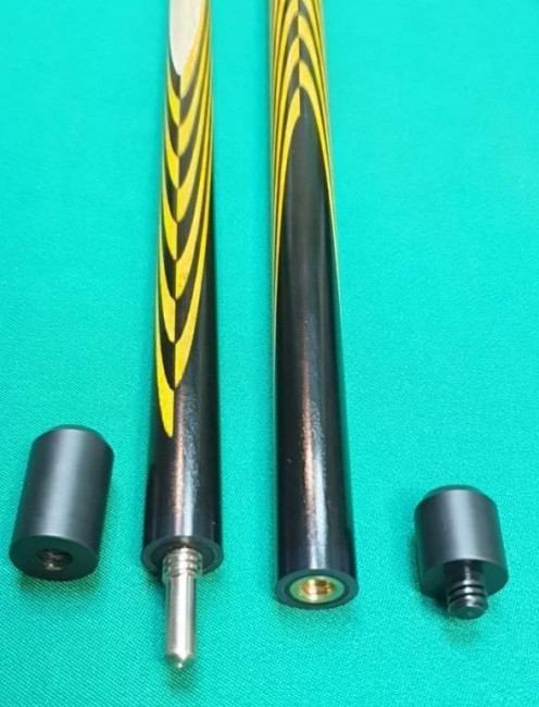 Кий «Каюков Колосок» Черный граб/ жёлтый граб, гравировка 