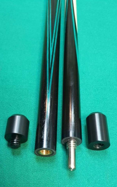 Кий «Каюков Мастер» Чёрный граб/ изумрудный  граб, гравировка 