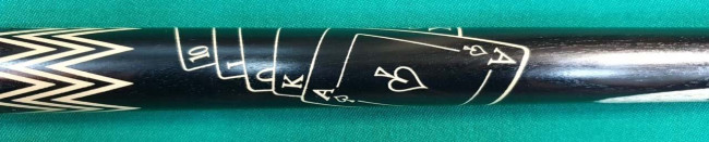 Кий «Каюков Мастер» Чёрный граб, гравировки 