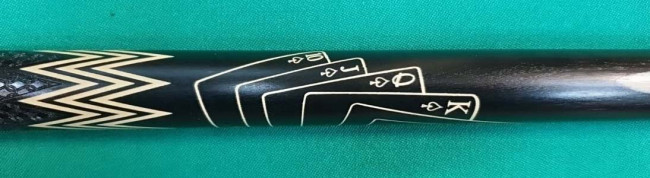 Кий «Каюков Мастер» Чёрный граб, гравировки 