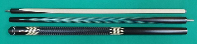 Кий «Каюков Классик» Чёрный граб/ бирюзовый граб, гравировка 