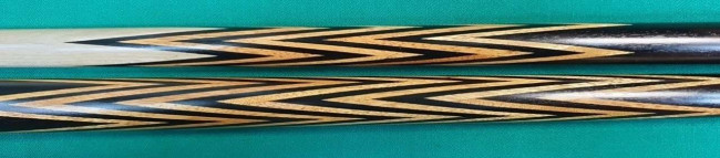 Кий «Каюков Корона» Чёрный граб/ лимон, гравировка 