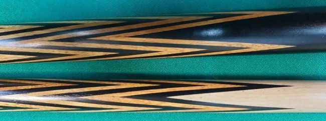 Кий «Каюков Корона» Чёрный граб/ лимон, гравировка 