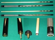 Кий "Каюков Классик" Чёрный граб, гравировка "Светлые ромбики", 2 части