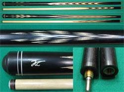 Кий «Каюков Классик» Чёрный граб, инкрустация турняка, 2 части