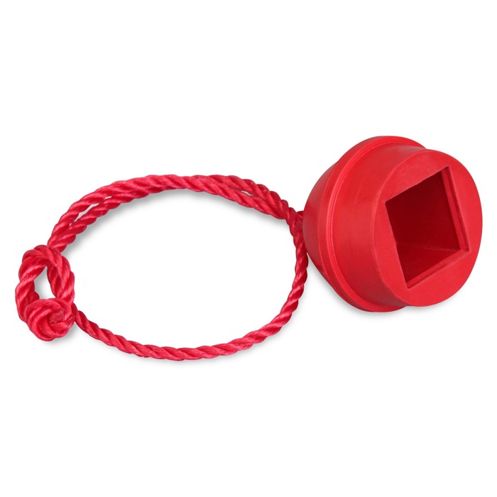 Держатель для мела резиновый на шнурке (красный)