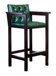 Кресло бильярдное из ясеня (мягкое сиденье + мягкая спинка, цвет махагон)- фото