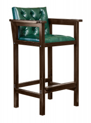 Кресло бильярдное из ясеня (мягкое сиденье + мягкая спинка, цвет черный орех)- фото