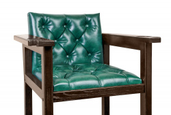 Кресло бильярдное из ясеня (мягкое сиденье + мягкая спинка, цвет черный орех)- фото3