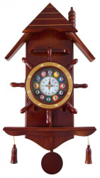 Часы настенные «Избушка» 33 см х 66 см, деревянные- фото
