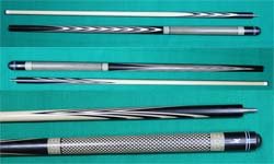 Кий "Каюков Классик" Чёрный граб, гравировка "Огоньки со снежинками", 2 части