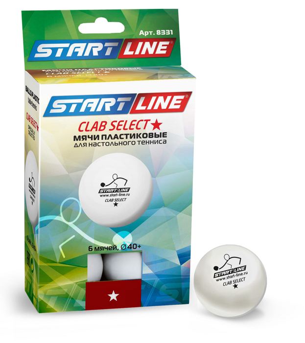 Мячи теннисные Start Line Club Select 1* New 6 шт белые
